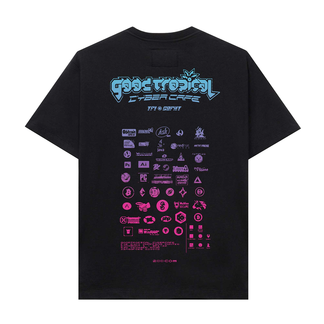 Goodfight x Tropical Futures Cyber Cafe Sponsor Tee Black
