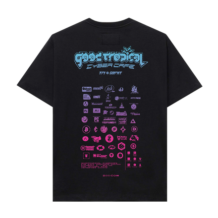 Goodfight x Tropical Futures Cyber Cafe Sponsor Tee Black