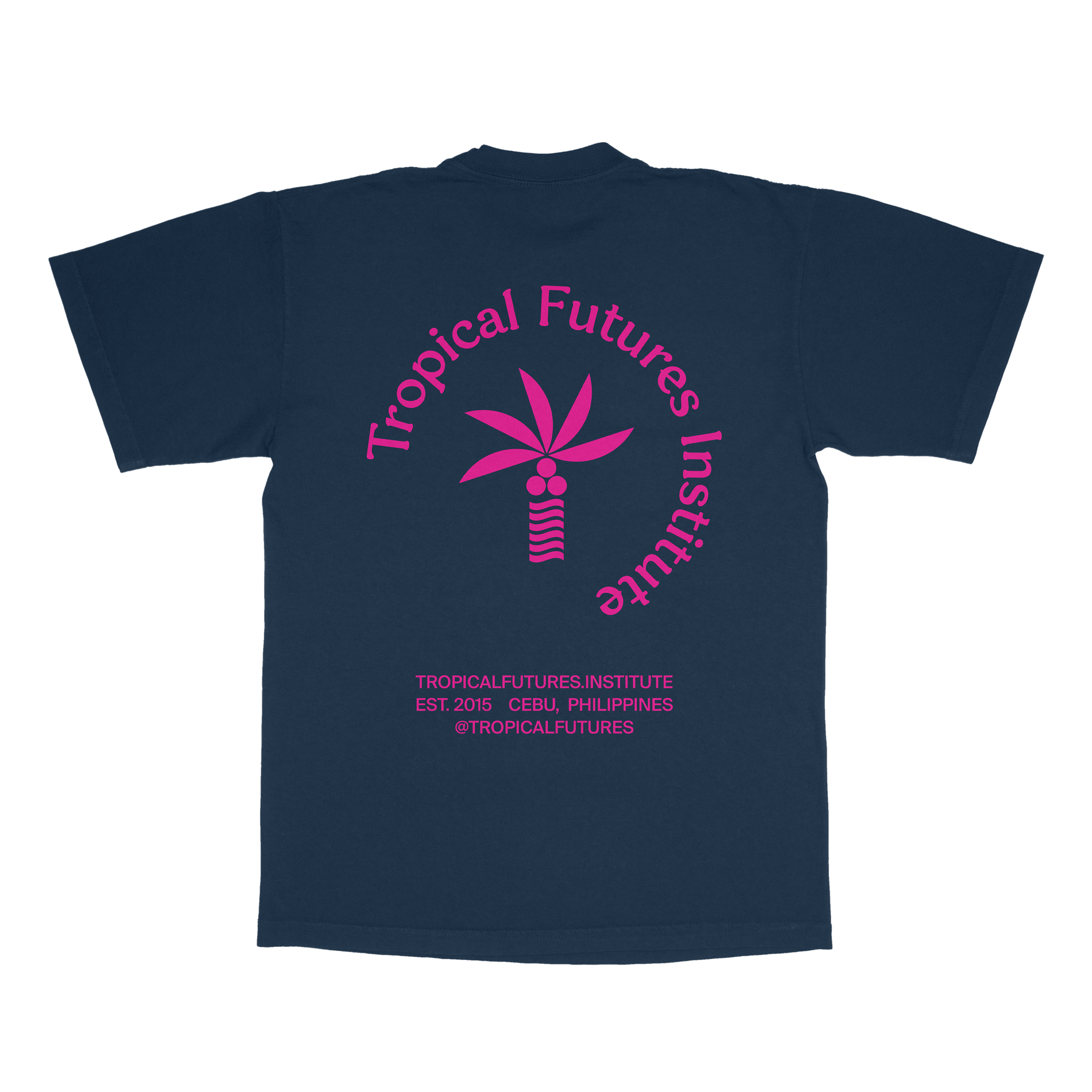 Great Tropical Music Magenta on Navy Blue Tee