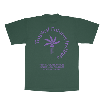 Tropical Futures Logo Purple on Forest Green Tee